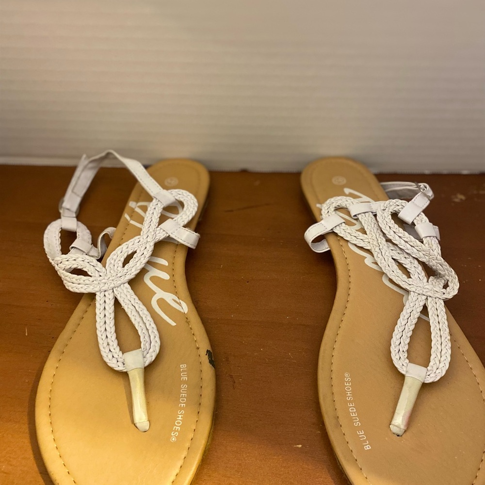 White Braided Sandals